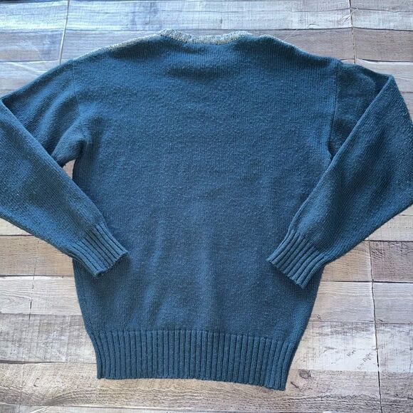 Vintage 80s Union Bay Ribbed Hem Acrylic Grandpa Sweater | M - Picture 2 of 5